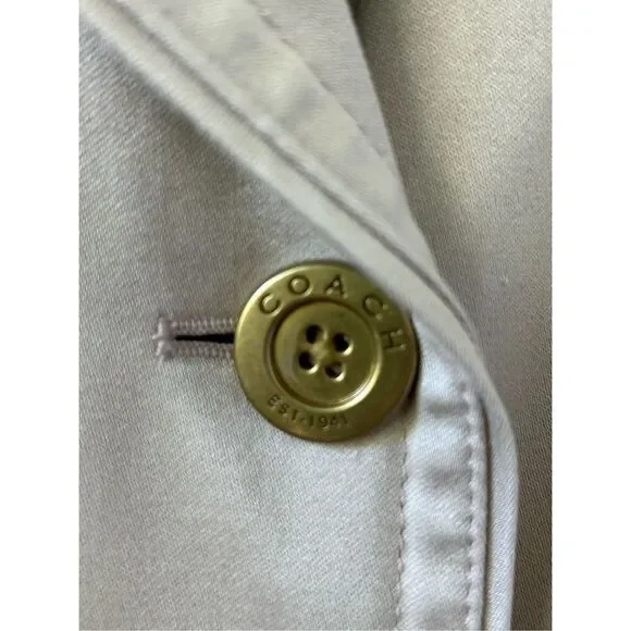 Coach Double Breast Belted Trench Coat Women’s Beige Size XS